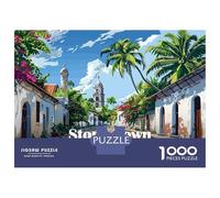1000-piece Puzzle for Teenagers Stone Town Zanzibar Puzzle for Adults Relaxing Games Pattern Assembly Gifts for Friends And Family 70x50cm/1000pcs