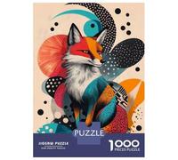 1000 Piece Puzzle For Teenagers Stylish Fox Art Print for Animal Lovers And Trendy Home Decor Fox in Abstract Art Teenager Puzzles Hands-on Game A Work of Art Unique Gifts for Birthday An