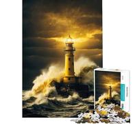 1000 Piece Puzzle For Teenagers Sundown Beacon Storm Challenging Game Toys Educational Game A Work of Art Great Gifts And Toys (Size 38x52cm)