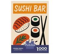 1000-piece Puzzle for Teenagers Sushi Bar Illustration Puzzles for Adults Hands-on Game Enhance Memory Birthday Present, Gifts, 70x50cm/1000pcs