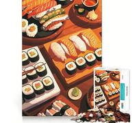 1000-piece Puzzle for Teenagers Sushi Platter Still Life Clean Edge Game Mental Focus Game Slow Play Fun Birthday Fun Gift (38x52cm)