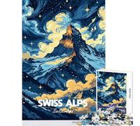 1000 Piece Puzzle For Teenagers Swiss Alps Switzerland Mountain Landscape Art Impossible Game Difficult Challenge Home Decoration Toys Challenging To Complete (38x52cm)