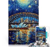 1000-piece puzzle for teenagers Sydney Opera House Night Made of wood for 14+ Learning Educational Toys Family Games Games Toys Gift。size:50x75cm/19.68x29.52inch