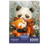 1000-piece Puzzle for Teenagers The Bestfriend Panda Cat Puzzle for Adults Hands-on Game Stress Reliever Gifts for Friends And Family 52x38cm/1000pcs