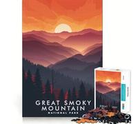 1000 Piece Puzzle For Teenagers The Great Smoky Mountains Exact Fit Game Mind Challenge Toy Calm Fun Time Xmas Scene Art (38x52cm)