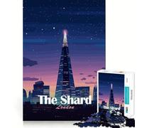 1000-piece Puzzle for Teenagers The Shard London Pixel Art Precise Cut Art Focus Fun Game Relax Play Time Birthday Fun Gift (38x52cm)
