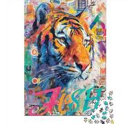 1000-piece Puzzle for Teenagers Tiger Wall Art Print-3 Puzzles for Adults Relax Games Precision Cutting Gifts for Friends And Family 52x38cm/1000pcs