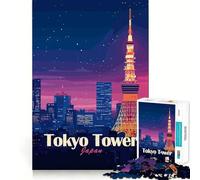 1000 Piece Puzzle For Teenagers Tokyo Tower at Night Exact Fit Game Mind Challenge Toy Calm Fun Time Xmas Scene Art(38x26cm)