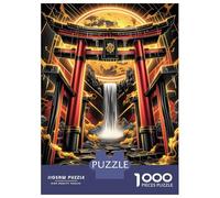 1000-piece Puzzle for Teenagers Torii Waterfall Gate Jigsaws for Adults Hands-on Game Precision Cutting Great Gift for Gaming 52x38cm/1000pcs