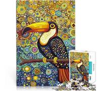 1000-piece puzzle for teenagers Toucan in a Bright Jungle Made of wood，for age 14+ For Family Fun & Game Night Secret Santa Gifts。size：50x75cm/14.96x20.47inch