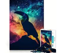 1000-piece Puzzle for Teenagers Toucan Silhouette Galaxy Precise Cut Art Focus Fun Game Relax Play Time Birthday Fun Gift (38x52cm)