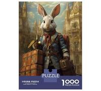 1000-piece Puzzle for Teenagers Travel Guide Rabbit Jigsaws for Adults Hands-on Game Precision Cutting Great Gift for Gaming 38x26cm/1000pcs
