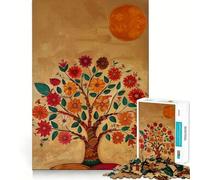 1000 Piece Puzzle For Teenagers Tree India Art Exact Fit Game Mind Challenge Toy Calm Fun Time Xmas Scene Art (50x75cm)
