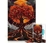 1000 Piece Puzzle For Teenagers Tree Of Life Under A Full Moon Exact Fit Game Mind Challenge Toy Calm Fun Time Xmas Scene Art(38x26cm)