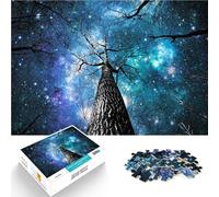 1000-piece puzzle for teenagers Tree under the starry sky Made of wood for age 14+ Train your brain and your hands Christmas game Gifts 。size:50x75cm/19.68x29.52inch