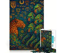 1000-piece Puzzle for Teenagers Trial of The Leopard Abstract Painting Precise Cut Art Focus Fun Game Relax Play Time Birthday Fun Gift (50x75cm)