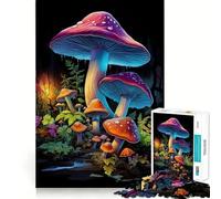 1000-piece Puzzle for Teenagers Trippy Mushrooms Precise Cut Art Focus Fun Game Relax Play Time Birthday Fun Gift (38x52cm)