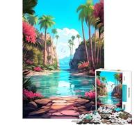 1000-piece Puzzle for Teenagers Tropical Paradise Beach Help The Brain Exercise Presents for Women Family Games for 14+ Puzzle Game Offered (38x52cm)