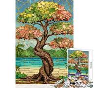 1000 Piece Puzzle For Teenagers Tropical Tree Glass Educational Games But Fun And Humorous Toy Wall Decor Unique Birthday And Gifts (38x52cm)