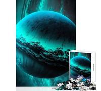1000 Piece Puzzle For Teenagers Turquoise Uranus Planet Jigsaw for Teenagers Hand Speed Race Difficult And Challenge Birthday Present, Gifts, (38x52cm)