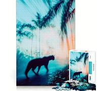 1000-piece Puzzle for Teenagers Twilight Puma Clean Edge Game Mental Focus Game Slow Play Fun Birthday Fun Gift (38x52cm)