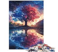 1000 Piece Puzzle For Teenagers Twilight Tree Reflections Jigsaw for Teenagers Precision Cutting Parent-child Interaction Christmas Birthday Gifts (38x26cm/1000pcs)