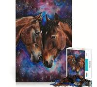 1000-piece Puzzle for Teenagers Two Horses In Love Precise Cut Art Focus Fun Game Relax Play Time Birthday Fun Gift (50x75cm)