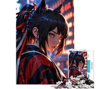 1000-piece Puzzle for Teenagers Urban Kitsune Warrior Help The Brain Exercise Presents for Women Family Games for 14+ Puzzle Game Offered (50x75cm)