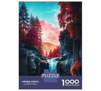 1000 Piece Puzzle For Teenagers Vibrant Forest Waterfall Puzzle for Adults Toy Wall Decor Presents for Women Parent-child Interaction 70x50cm/1000pcs