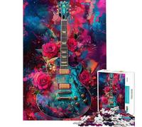 1000-piece Puzzle for Teenagers Vibrant Guitar Art Jigsaw 1000 Pieces Educational Toy Secret Santa Gifts Presents for Women (Size 38x52cm)