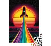 1000 Piece Puzzle For Teenagers Vibrant Retro Rocket Launch Puzzle for Adults Relaxing Games But Fun And Humorous for Is Ideal As A Gift 52x38cm/1000pcs