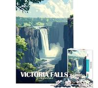 1000 Piece Puzzle For Teenagers Victoria Falls, Zimbabwe Fun Activities at Home Stress Reliever Practical Game Suitable for Ages 14 And Up (38x26cm)