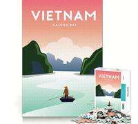 1000-piece Puzzle for Teenagers Vietnam Travel Poster Precise Cut Art Focus Fun Game Relax Play Time Birthday Fun Gift (50x75cm)