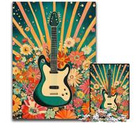 1000-piece Puzzle for Teenagers Vintage Guitar Puzzle for Home Decoration Gifts, Family Challenging Toy Perfect for Game Nights 26X38CM