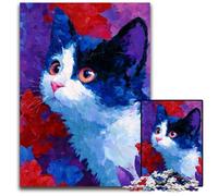 1000-piece Puzzle for Teenagers Watercolor Cat Cardboard Jigsaw Puzzles for 14+ Difficult to Complete But Fun And Humorous Birthday Gift 26X38CM