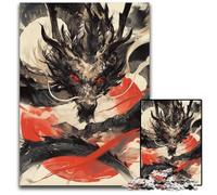 1000-piece Puzzle for Teenagers Watercolor Chinese Dragon Cardboard Jigsaw Puzzles Interesting Stress Reduction, Gifts Ideas for 14+ 26X38CM
