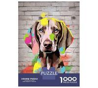 1000-piece Puzzle for Teenagers Weimaraner Dog Graffiti Jigsaws for Adults Hands-on Game Precision Cutting Great Gift for Gaming 70x50cm/1000pcs