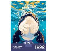 1000-piece Puzzle for Teenagers Whale Underwater Illustration Puzzle for Adults Relaxing Games Pattern Assembly Gifts for Friends And Family 52x38cm/1000pcs