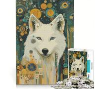 1000-piece Puzzle for Teenagers White Wolf in Starry Jungle Practical Game But Fun And Humorous Gifts for Friends And Family 50x75cm