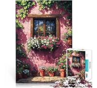 1000 Piece Puzzle For teenagers Window with Flowers Trainieren Sie Ihr Gehirn und Ihre Hände Für Paare geeignet50x70cm