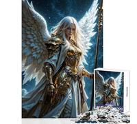 1000-piece Puzzle for Teenagers Winged Warrior Angel in Golden Armor Jigsaw 1000 Piece Educational Toy Great Gifts And Toys for The Whole Family (38x26cm)