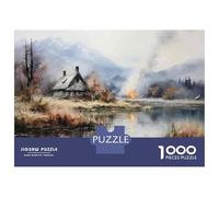 1000 Piece Puzzle For Teenagers Winter Cabin Reflections Jigsaws for Adults Family Game Difficult Challenge for Is Ideal As A Gift 52x38cm/1000pcs