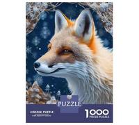 1000 Piece Puzzle For Teenagers Winter Fox Wall Art Print Puzzle for Adults Relaxing Games Pattern Assembly Birthday And Unique Gifts 52x38cm/1000pcs