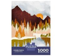 1000-piece Puzzle for Teenagers Winter Lake Forest Puzzles for Adults Relax Games Staycation Kill Time Challenging To Complete 52x38cm/1000pcs