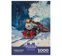 1000 Piece Puzzle For Teenagers Winter Train Painting Puzzle for Adults Relaxing Games Pattern Assembly Birthday And Unique Gifts 38x26cm/1000pcs