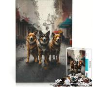 1000 Piece Puzzle For Teenagers Wisdom on Four Paws DIY Toys Wall Decoration with Fully Interlocking Randomly Shaped Pieces 38x26cm