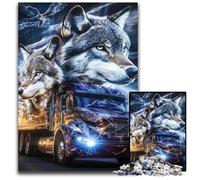 1000-piece Puzzle for Teenagers Wolf Under The Moon Wooden Jigsaw Puzzles for Ages 14 And over Home Decoration Gift of Works of Art 50X75CM