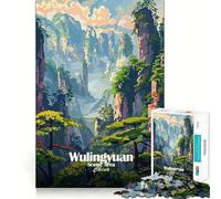 1000-piece Puzzle for Teenagers Wulingyuan Scenic Area, China Precise Cut Art Focus Fun Game Relax Play Time Birthday Fun Gift (50x75cm)