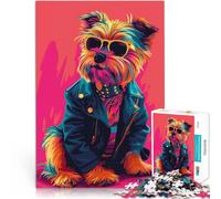 1000 Piece Puzzle For teenagers Yorkshire Terrier Chic Denksportaufgabe für Wanddekoration Einzigartige Geburtstags- und Weihnachtsgeschenke52x38cm