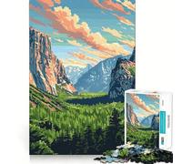 1000-piece Puzzle for Teenagers Yosemite Nature Pop Art Precise Cut Art Focus Fun Game Relax Play Time Birthday Fun Gift (38x52cm)